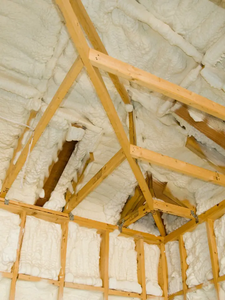 Foam insulation in rafters